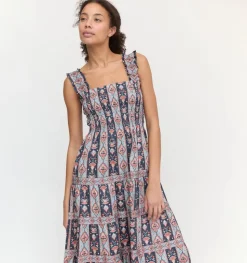 The Kimmy Nap Dress in Navy Emma Stripe