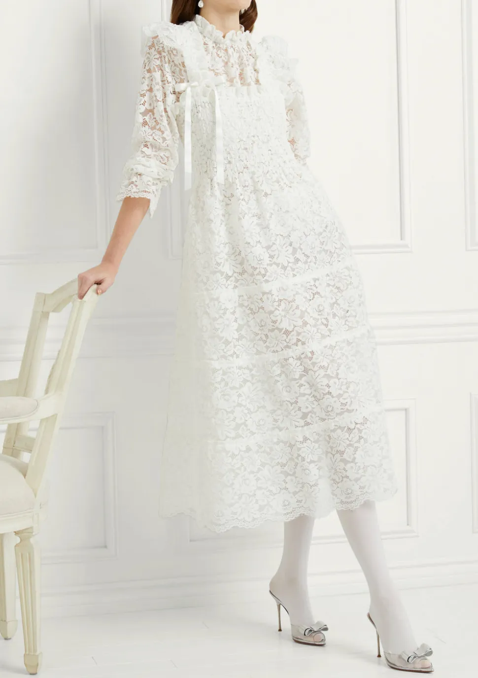 The Lace Ellie Nap Dress in White Lace