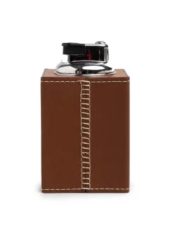 The Large Lighter in Cognac Nappa