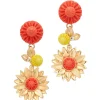 The Limoncello Earrings in Coral and Yellow