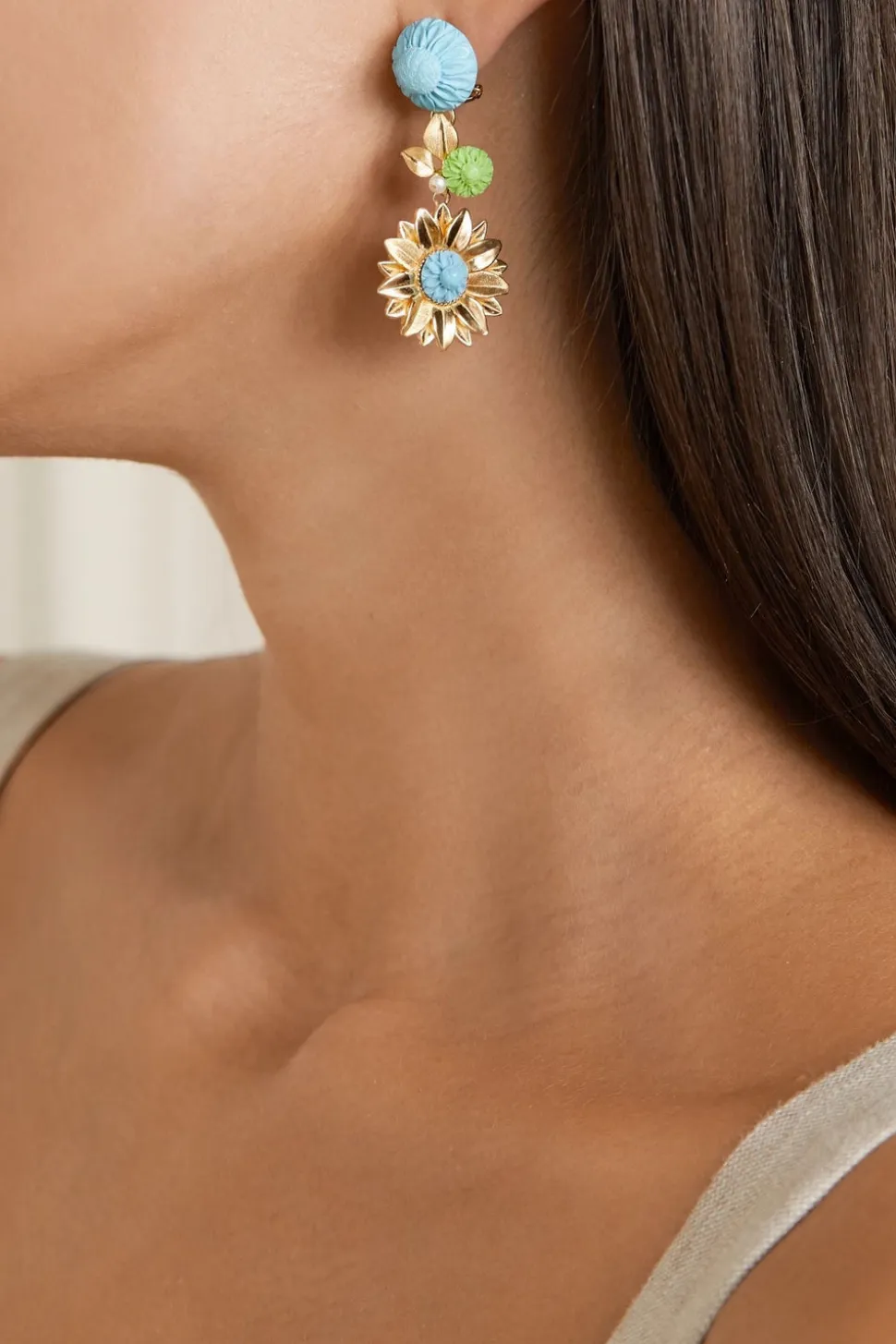 The Limoncello Earrings in Coral and Yellow