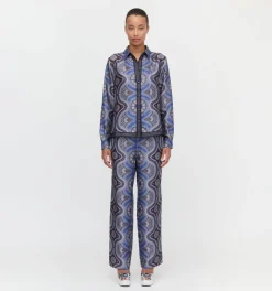 The Liv Top in Brown Cobalt Medallion