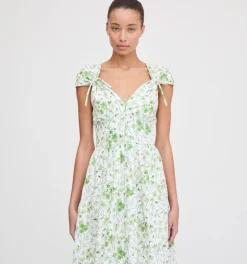 The Lucille Dress in Green Sweet Peas