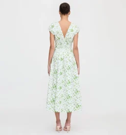 The Lucille Dress in Green Sweet Peas
