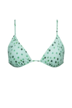 The Lucy Top in Green Ikat Dot