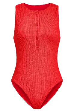 The Malibu One Piece Seersucker in Firecracker
