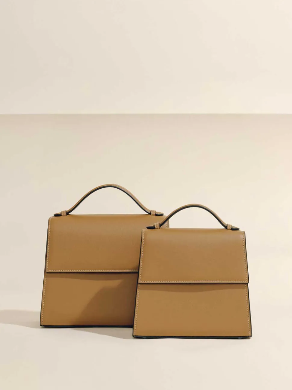 The Medium Top Handle in Camel Nappa