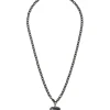 The Mini Puffy Heart Necklace in Black