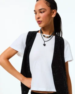 The Mini Puffy Heart Necklace in Black