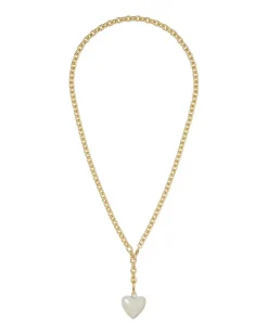 The Mini Puffy Heart Necklace in White