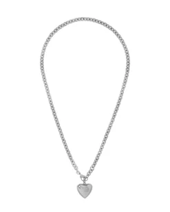 The Mini Puffy Heart Necklace in Silver