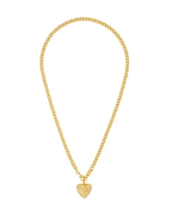 The Mini Puffy Heart Necklace in Gold
