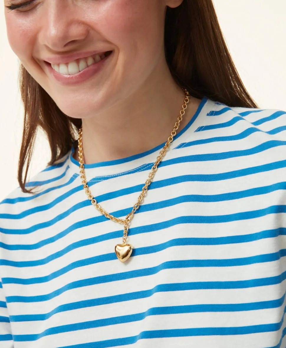 The Mini Puffy Heart Necklace in Gold