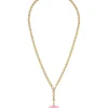 The Mini Puffy Heart Necklace in Pink
