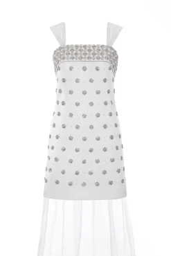 The Ness Mini Dress with Detachable Train and Straps
