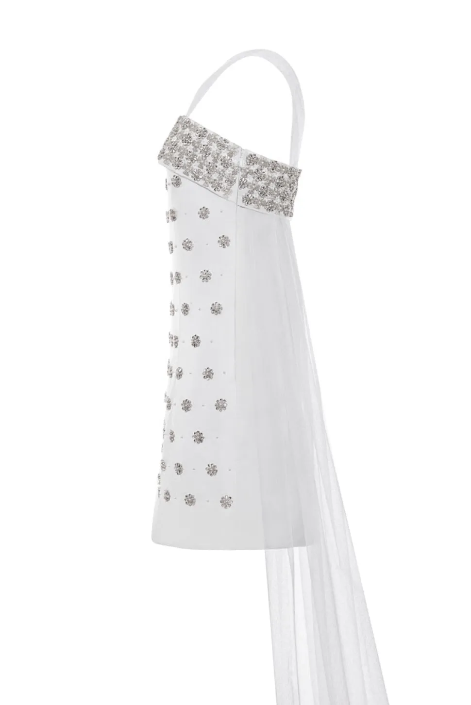 The Ness Mini Dress with Detachable Train and Straps