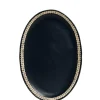 The Oval Tray in Black Iraca Lace Trim