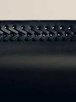 The Oversized Tray in Black Leather Lace Trim