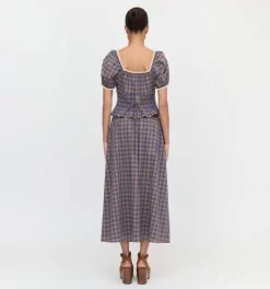 The Paulina Top in Brown Spencer Plaid