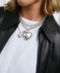 The Puffy Heart Necklace in Silver