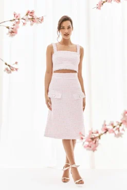 The Remington Top in Pink & White