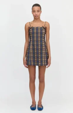 The Rennie Dress in Brown Spencer Plaid