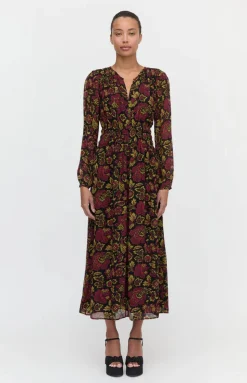 The Rosely Dress in Black Palampore Floral