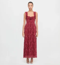 The Rosetta Nap Dress in Claret Lace