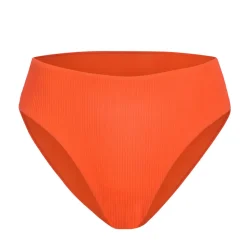 The 90s High Waist Bikini Bottom in Vermillion
