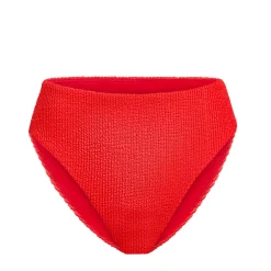The 90s High Waist Bikini Bottom in Seersucker Firecracker