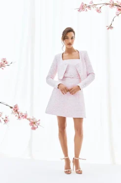 The Sasha Dress in Pink & White