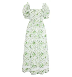 The Scarlett Nap Dress in Green Sweet Peas