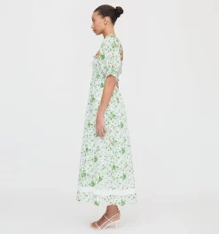 The Scarlett Nap Dress in Green Sweet Peas