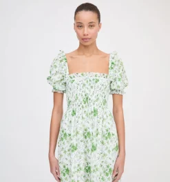 The Scarlett Nap Dress in Green Sweet Peas