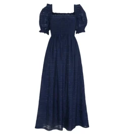 The Scarlett Nap Dress in Navy Sheer Plaid