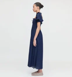 The Scarlett Nap Dress in Navy Sheer Plaid
