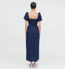 The Scarlett Nap Dress in Navy Sheer Plaid