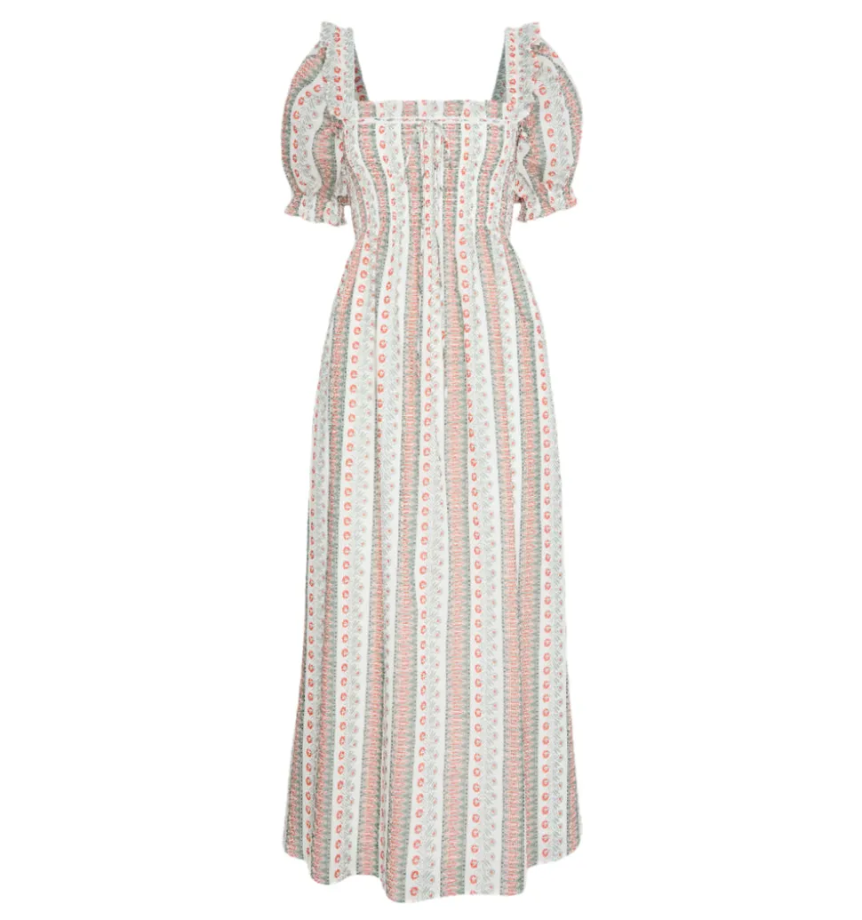 The Scarlett Nap Dress in Cosmos Floral Stripe
