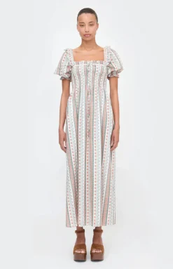 The Scarlett Nap Dress in Cosmos Floral Stripe