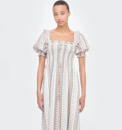 The Scarlett Nap Dress in Cosmos Floral Stripe