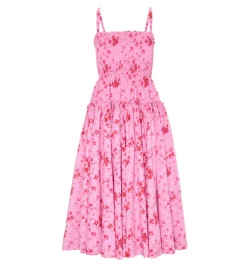 The Seraphina Midi Nap Dress in Pink Sweet Peas