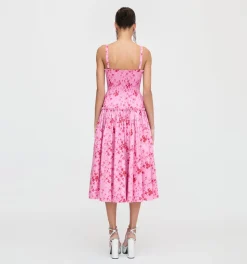 The Seraphina Midi Nap Dress in Pink Sweet Peas