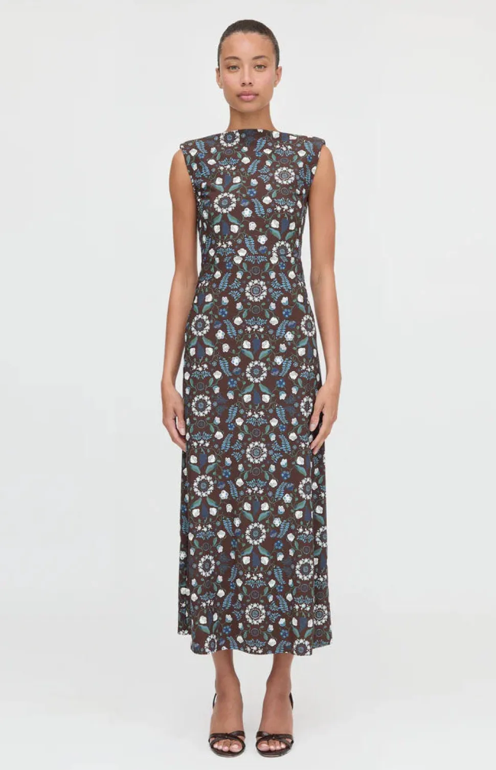 The Sloane Dress in Chocolate Swedish Floral