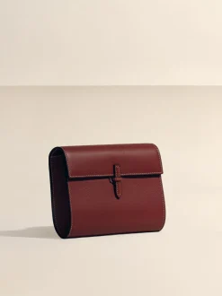 The Small Soft Clutch in Deep Red Nappa