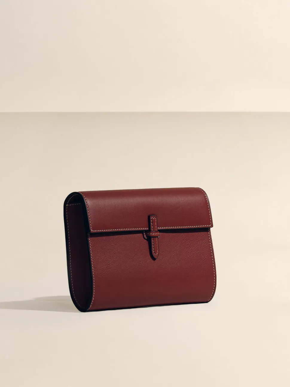 The Small Soft Clutch in Deep Red Nappa