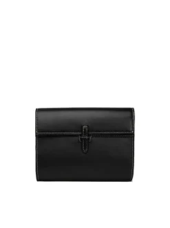 The Small Soft Clutch in Black Nappa