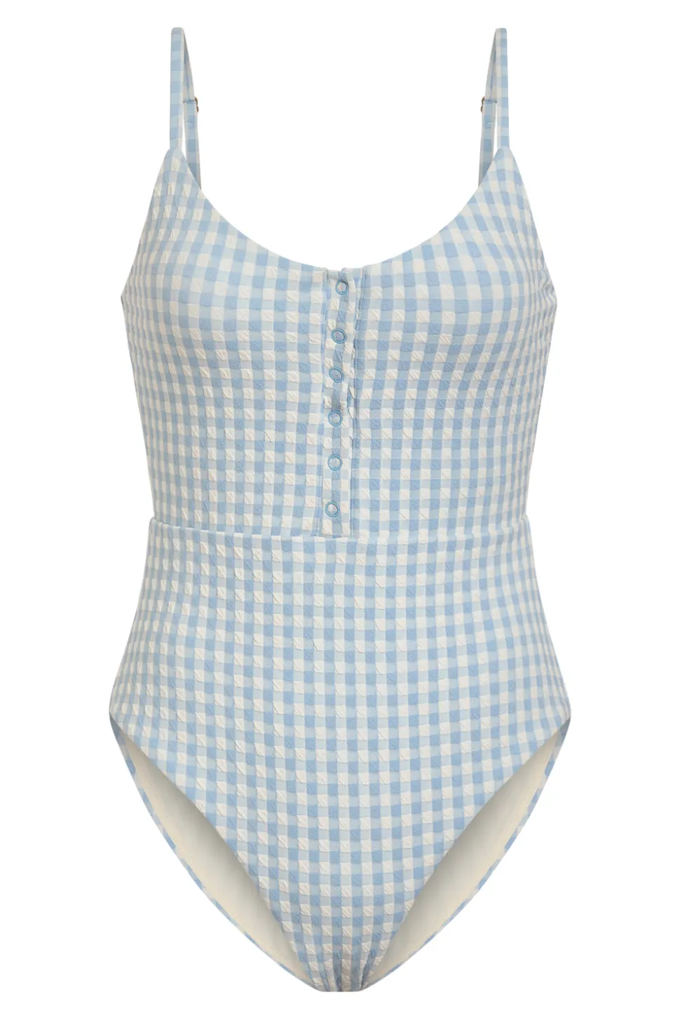 The Snap One Piece Crinkle in Sky Gingham