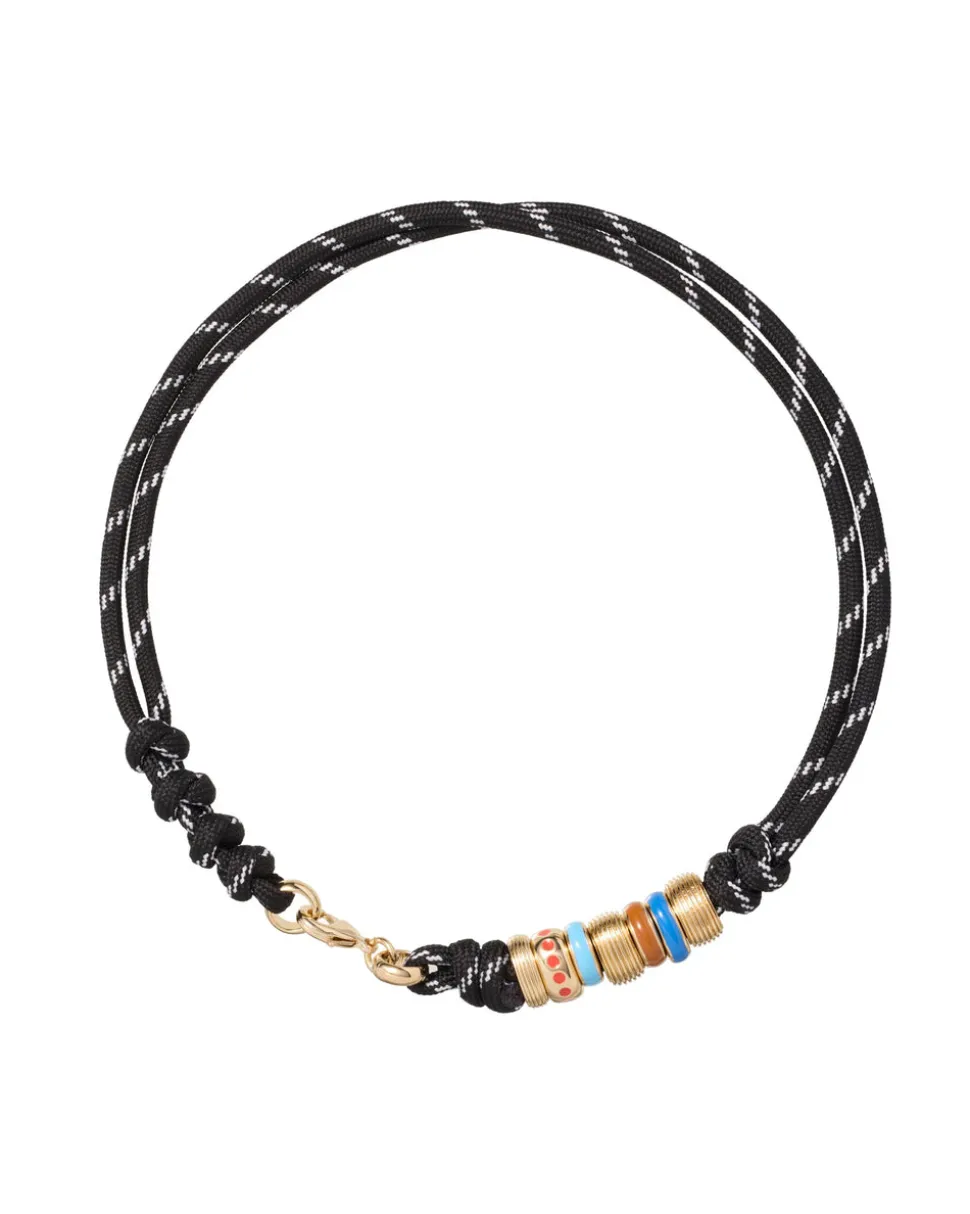 The Super Size Happy Cord Necklace in Black