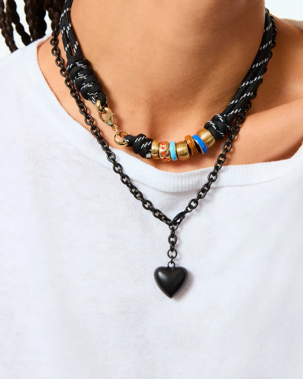 The Super Size Happy Cord Necklace in Black