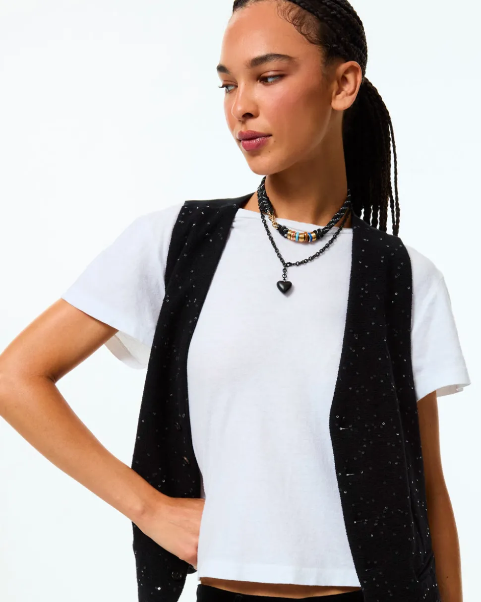 The Super Size Happy Cord Necklace in Black